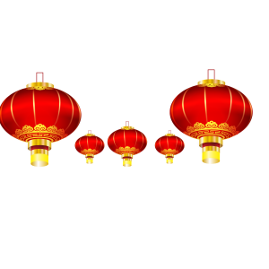 Chinese red lanterns PNG