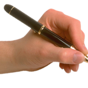 Pen in hand PNG image