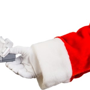 Santa Claus hand with gift PNG