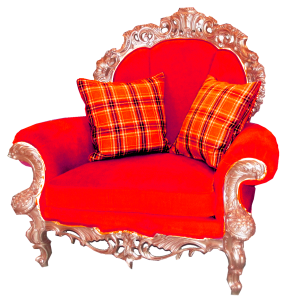 Red armchair PNG image