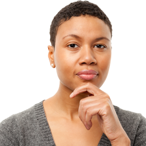 Thinking woman PNG