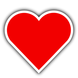 Red heart PNG image, free download