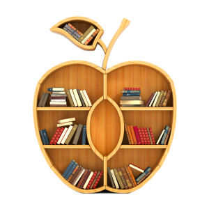 Bookshelf, bookcase PNG