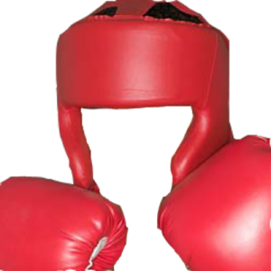 Boxing gloves and helmet PNG image