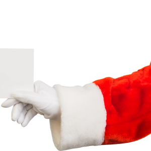 Santa Claus hand with paper PNG