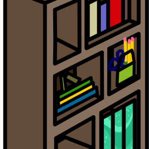 Bookshelf, bookcase PNG