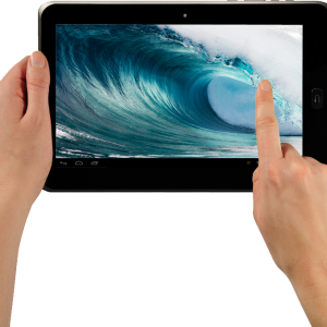 Tablet in hands PNG image