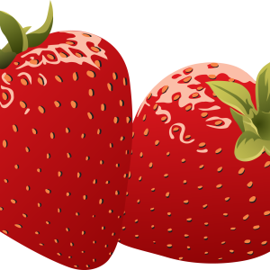 two red strawberries PNG