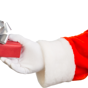 Santa Claus hand gift PNG