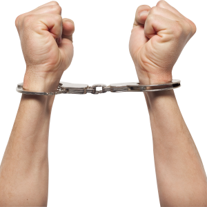 handcuffs on hands PNG