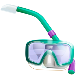 Snorkel, diving mask PNG