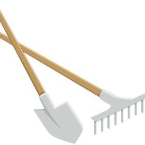 Rake and shovel PNG