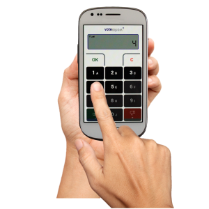 Smartphone in hand PNG image