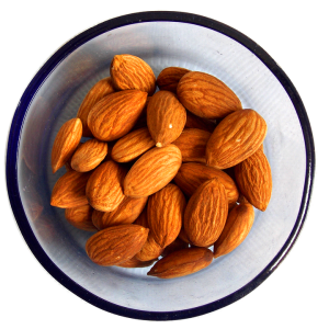 Almonds in plate PNG