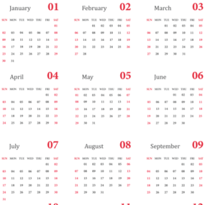 Calendar 2022 year PNG