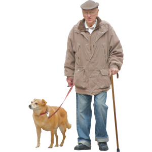 Man and dog PNG image