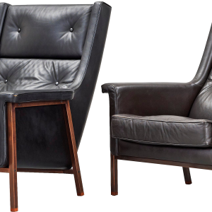 Black armchairs PNG image