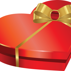 Red heart gift box PNG