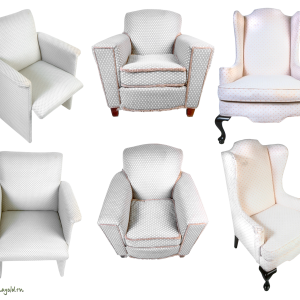 White armchairs PNG image