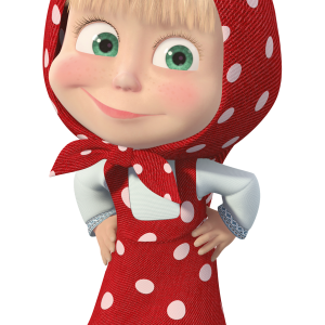 Masha and the Bear PNG, Masha in red dress PNG