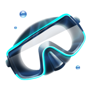 Snorkel, diving mask PNG
