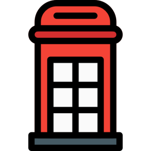 Red telephone box PNG