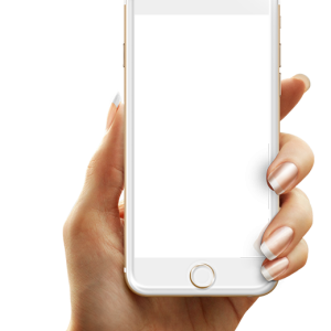 Smartphone in hand PNG
