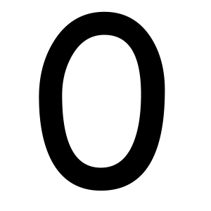black number 0 PNG