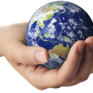 Globe, earth in hand PNG