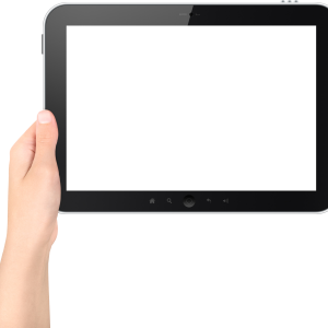 Tablet in hand PNG image