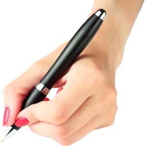 Pen in hand PNG image