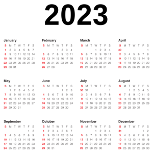 Calendar 2023 PNG