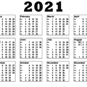Calendar 2021 year PNG
