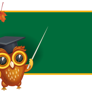 owl and blackboard PNG