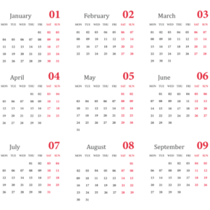 Calendar 2022 year PNG