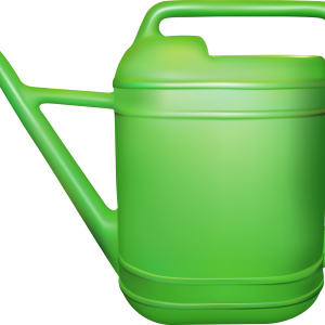 Plastic green watering can PNG