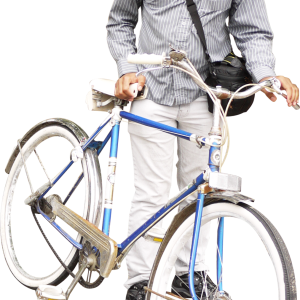 Man with bicycle PNG image