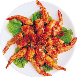 Shrimps plate food PNG image