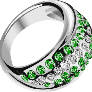 silver ring with diamonds PNG