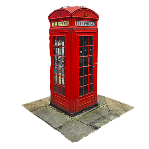 Red telephone box PNG