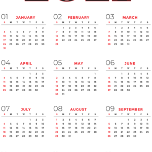 Calendar 2022 year PNG