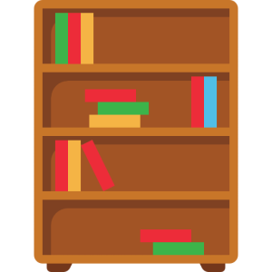 Bookshelf, bookcase PNG
