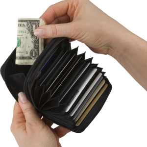 Wallet in hands PNG image