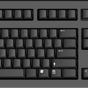 Black computer keyboard PNG image