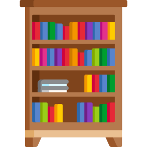 Bookshelf, bookcase PNG