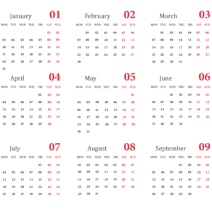 Calendar 2022 year PNG