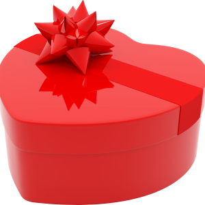 Red heart gift box PNG