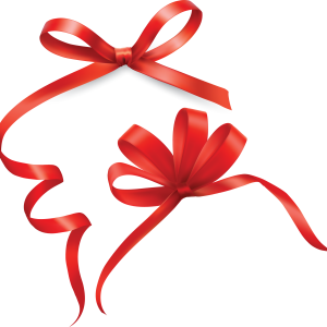 red ribbon bow PNG