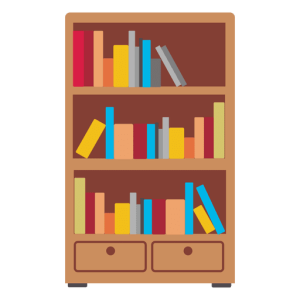 Bookshelf, bookcase PNG