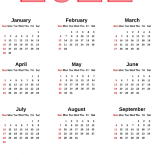 Calendar 2022 year PNG